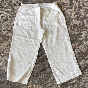 Old Navy White Linen Capris